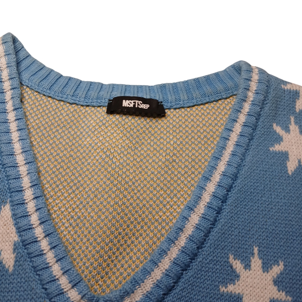 MSFTSrep Jaden Smith  Colorful V-Neck Sweater Vest L - Picture 3 of 7